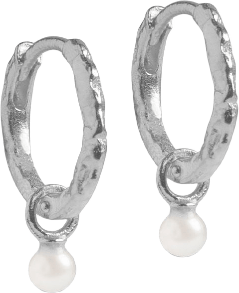 Örhängen Hoops, Belle Pearl, från ENAMEL Copenhagen, i färgen Pearl.