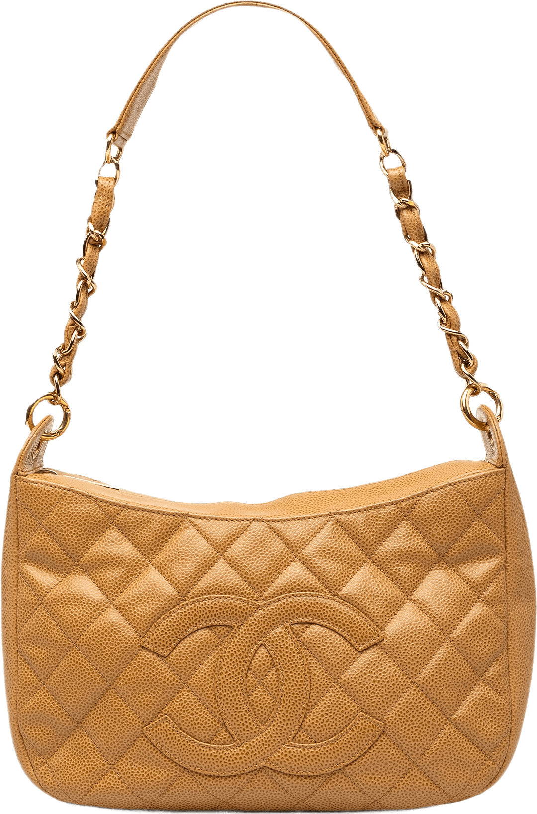 Chanel Cc Quilted Caviar Timeless Shoulder Bag, från Luxclusif, i färgen beige.