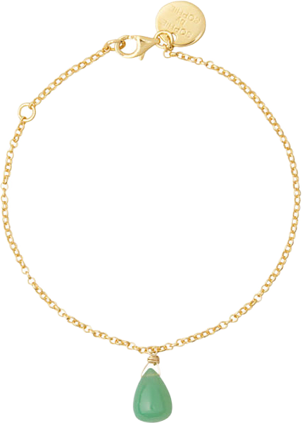 Candy Drop Bracelet, från Sophie by Sophie, i färgen Gold Plated Silver Green Chalcedoy.