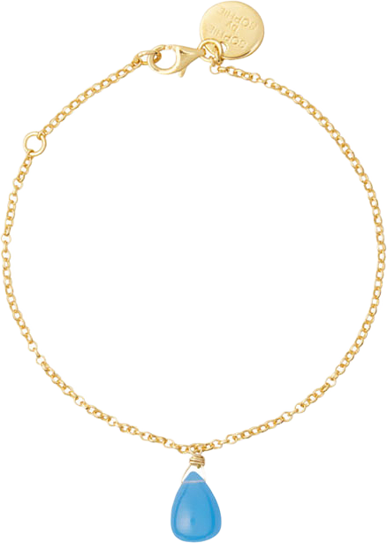 Candy Drop Bracelet, från Sophie by Sophie, i färgen Gold Plated Silver Blue Chalcedony.