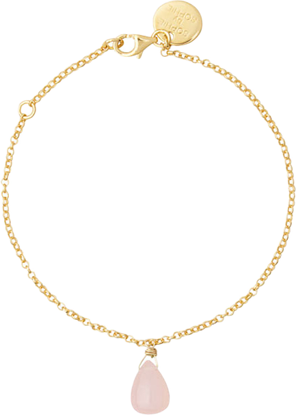Candy Drop Bracelet, från Sophie by Sophie, i färgen Gold Plated Silver Pink Chalcedony.
