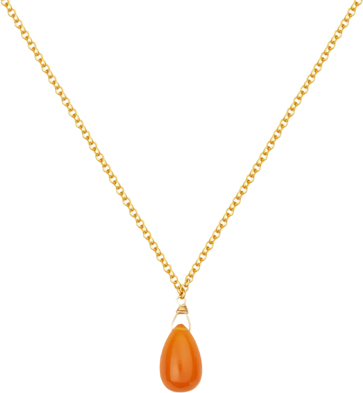 Candy Drop Necklace, från Sophie by Sophie, i färgen Gold Plated Silver Orange Quartz.