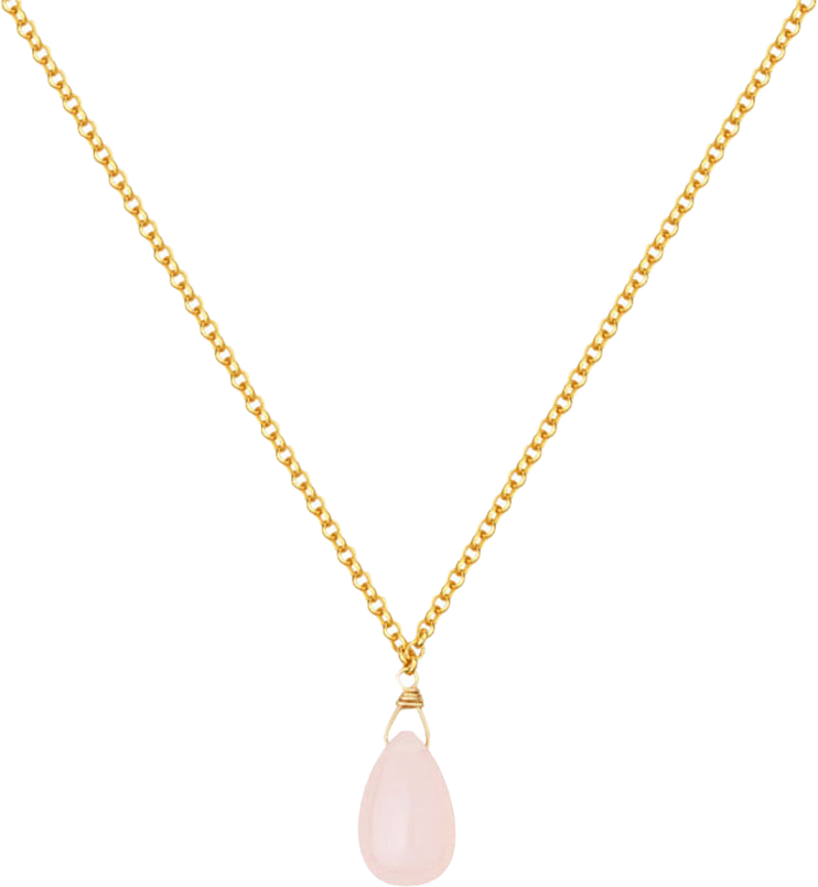 Candy Drop Necklace, från Sophie by Sophie, i färgen Gold Plated Silver Pink Chalcedony.