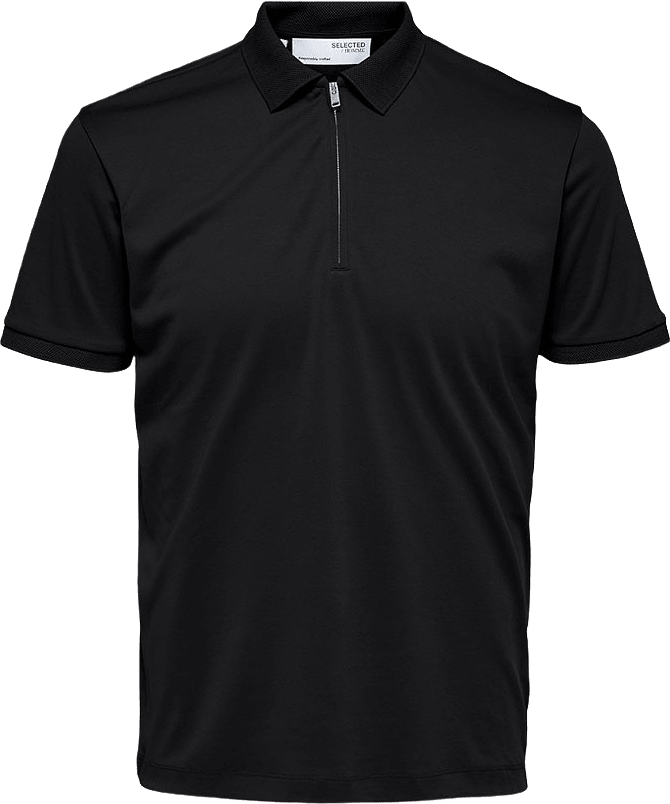 Pikétröja FAVE, från Selected Homme, i färgen Black1.