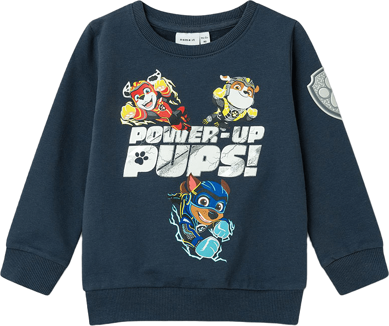 NMMOLLIS PAWPATROL SWEAT BRU CPLG, från Name It, i färgen India Ink.