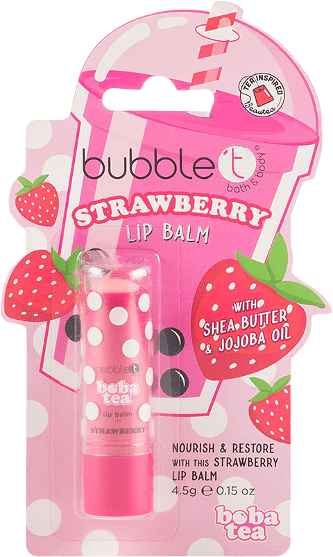Boba Tea Strawberry Lip Balm, från BubbleT, i färgen Strawberry.