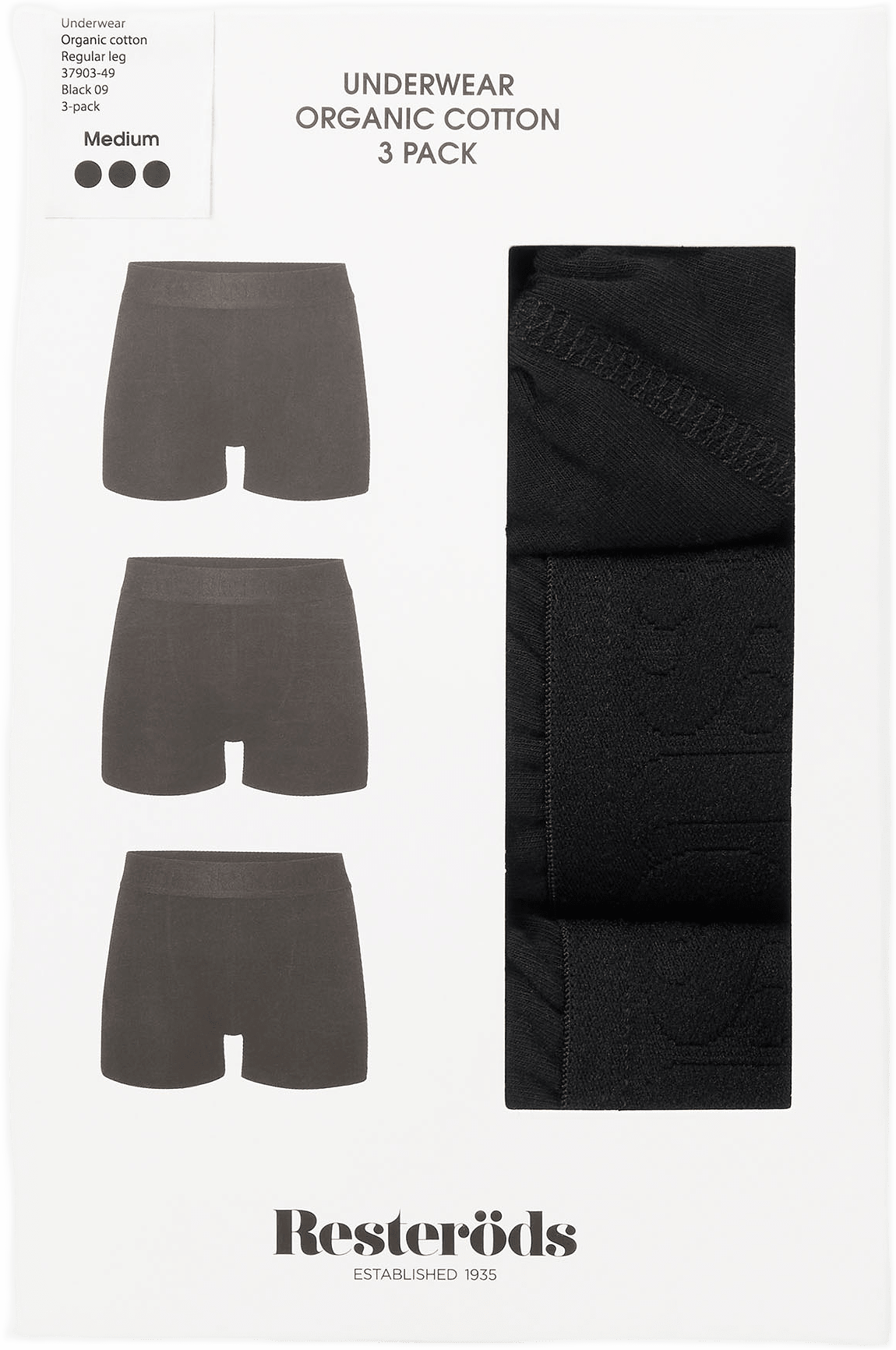 Boxer Organic Cotton 3-pack GOTS - Regular leg