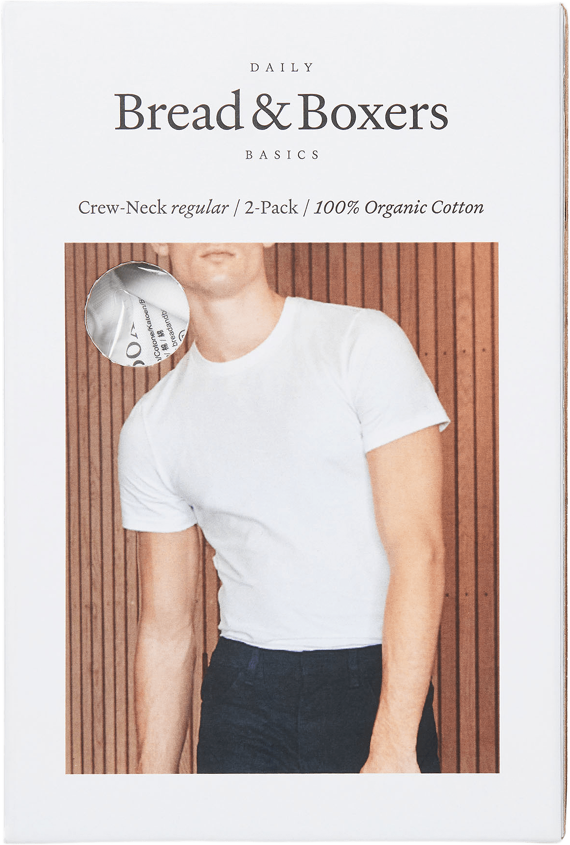 T-Shirt 2-Pack Crew-Neck Regular, från Bread & Boxers, i färgen White.