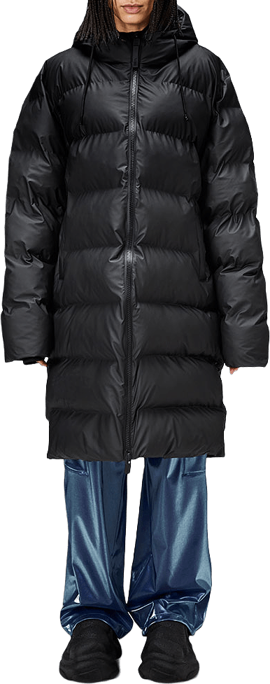 Alta Long Puffer Jacket W3T4, från Rains, i färgen Black.