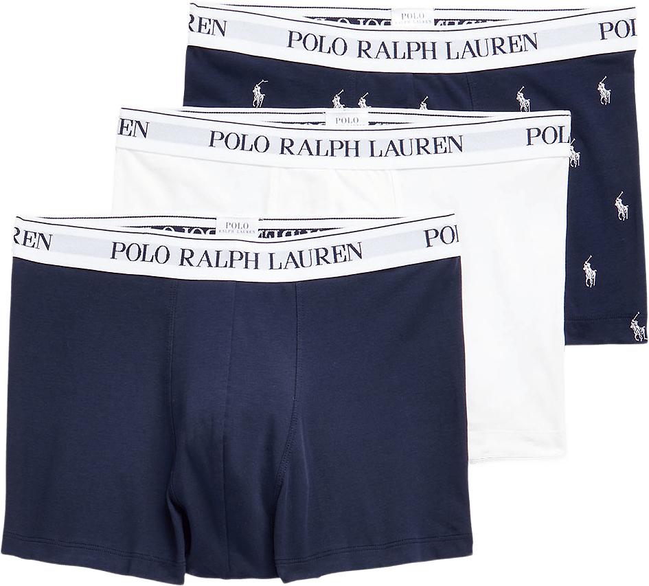 Classic Stretch-Cotton Trunk 3-Pack, från Polo Ralph Lauren, i färgen 3pk Navy / White / Navy Aopp.