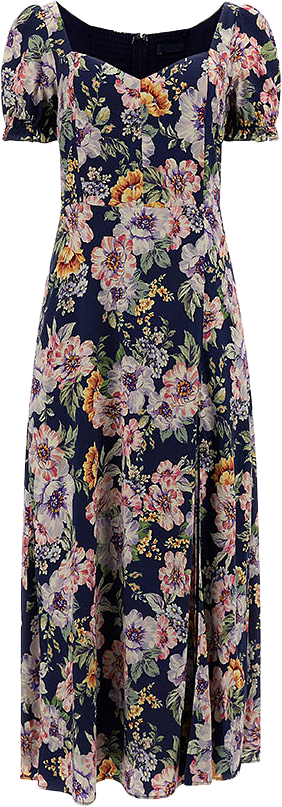 SS ADELAIDE LONG DRESS, från Guess, i färgen Ciaobella Print Blue.