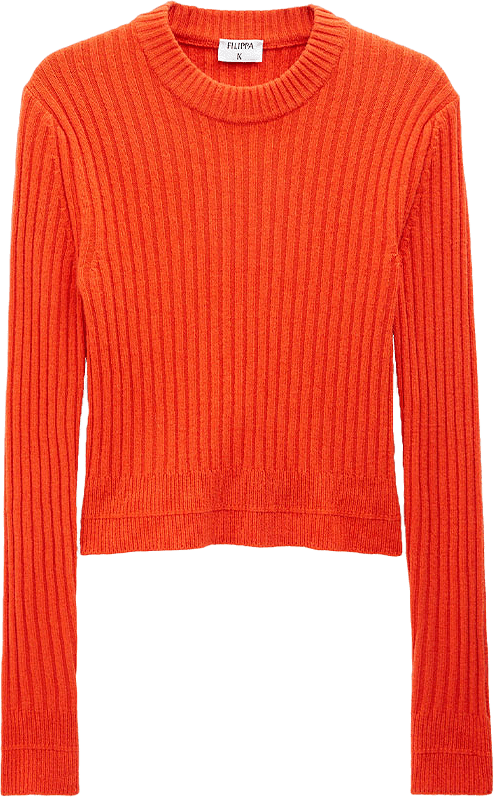 Wool Rib Sweater, från Filippa K, i färgen Red Orange.