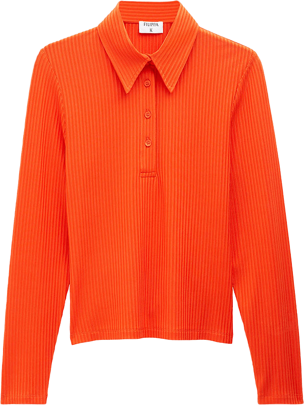 Shiny Rib Button Polo