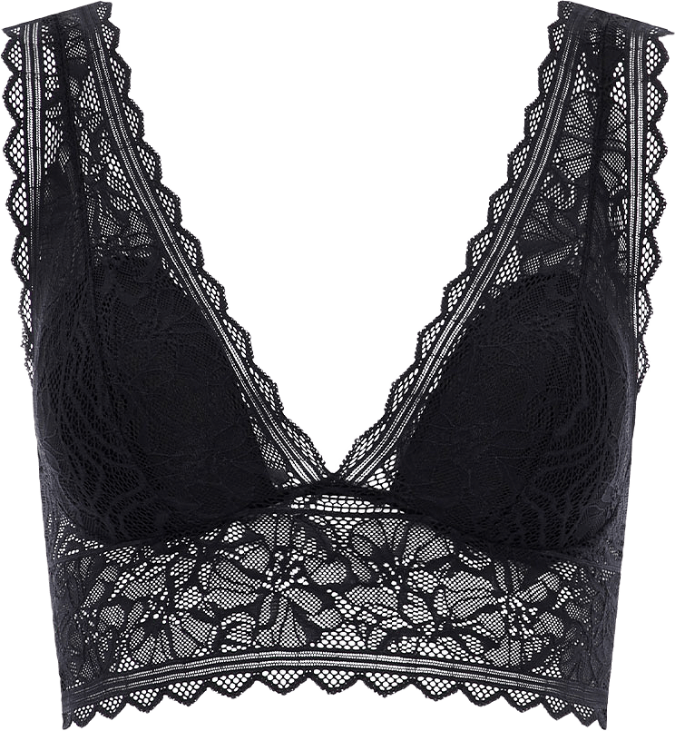 Floral Touch Wirefree Bra, från Chantelle, i färgen Black.