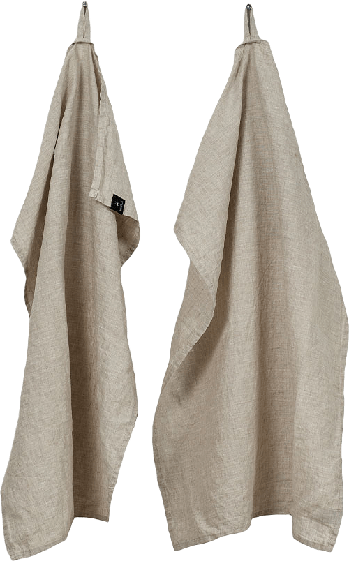 Sunshine Kökshandduk 2-pack, från Himla, i färgen Oatmeal.