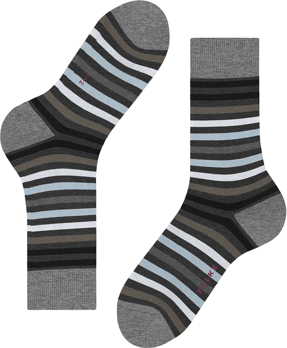 Tinted Stripe Socks, från Falke, i färgen Asphalt Mel.