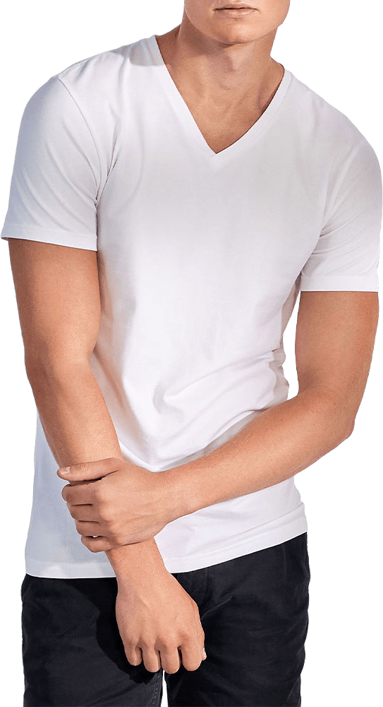 V-Neck 2-pack, från Bread & Boxers, i färgen White.