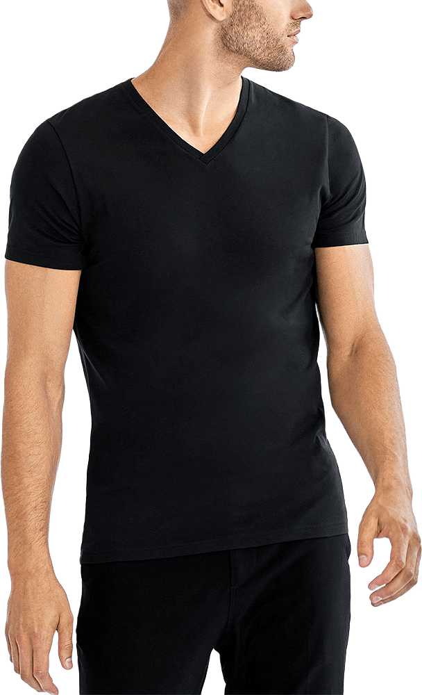 V-Neck 2-pack, från Bread & Boxers, i färgen Black.