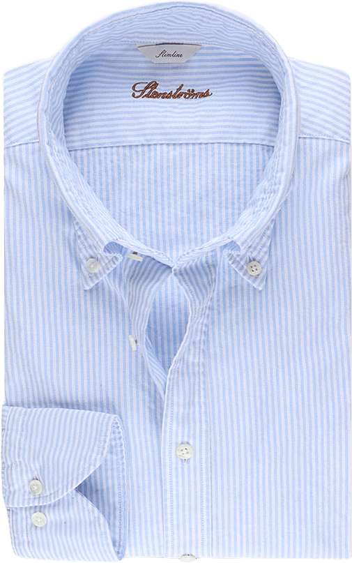 Casual Blårandig Skjorta, från Stenströms, i färgen Light Blue Stripe.