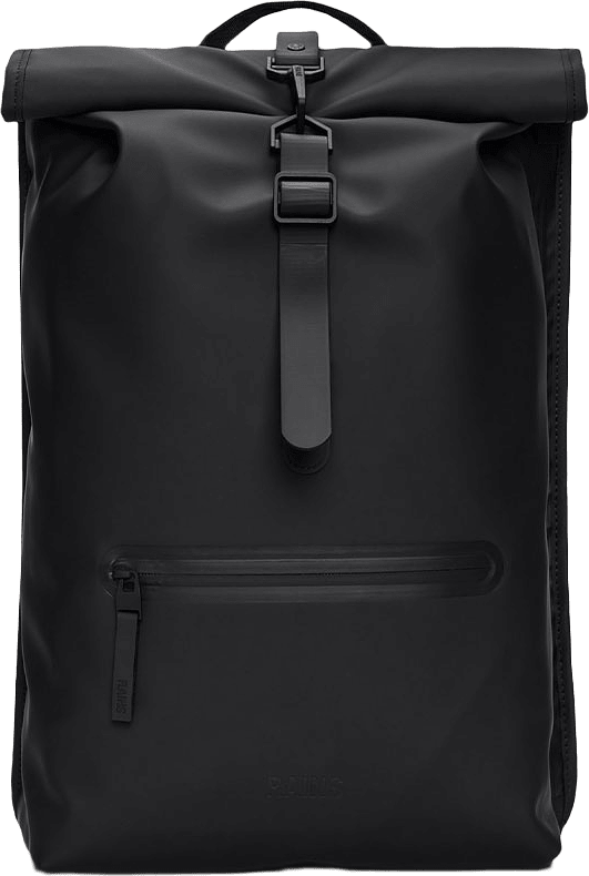 Rolltop Rucksack W3, från Rains, i färgen Black.