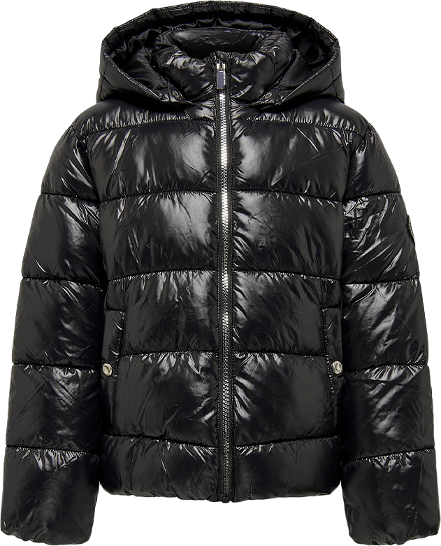 Jacka med huva EMMY, från Only, i färgen Black Silver Trim.