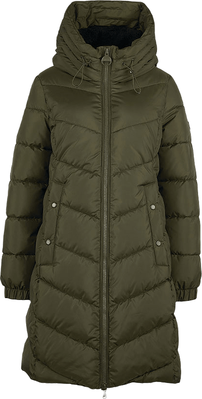 Long Boston Qu, från Barbour, i färgen Olive/Forest Mist.