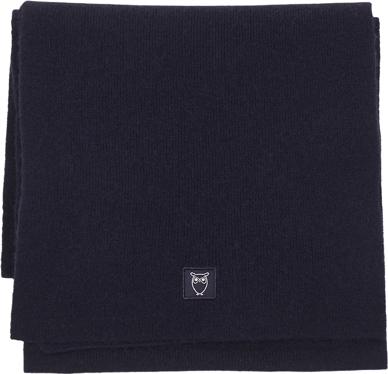 Rib Knit Wool Scarf - RWS, från Knowledge Cotton Apparel, i färgen Total Eclipse.