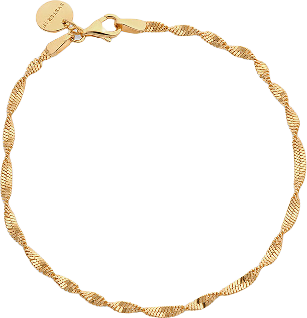 Herringbone Twisted Bracelet Gold, från Syster P, i färgen Gold.