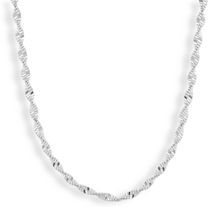 Herringbone Twisted Necklace Silver