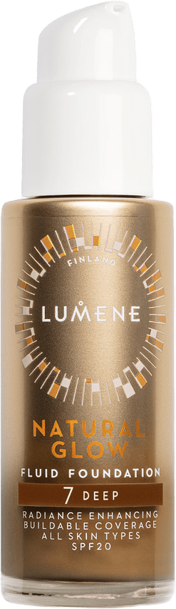 Natural Glow Fluid Foundation, från Lumene, i färgen Deep.