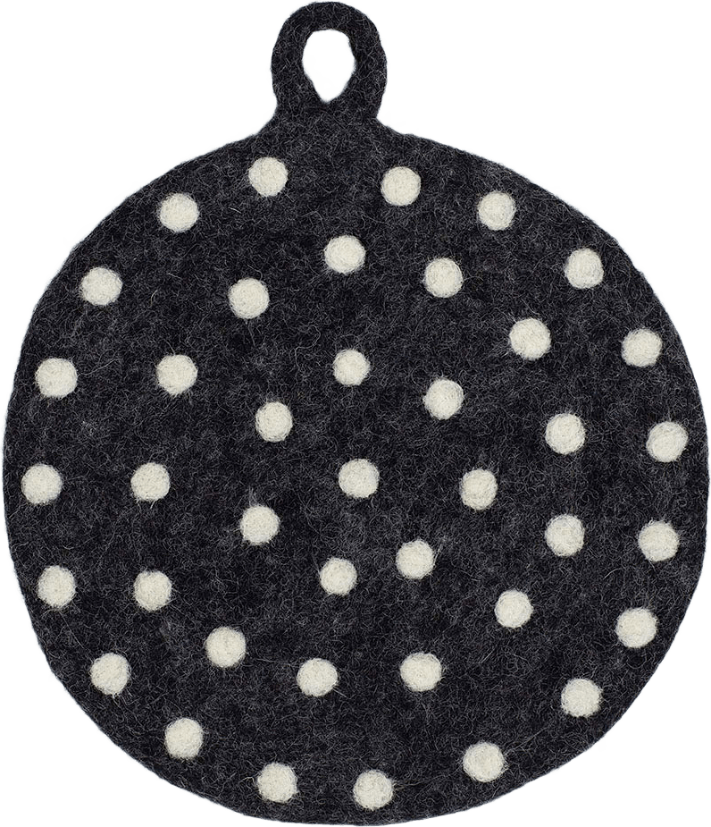 FELT DOT Grytlapp, mörkgrå/vit, från A World of Craft, i färgen Mörkgrå/Vit.