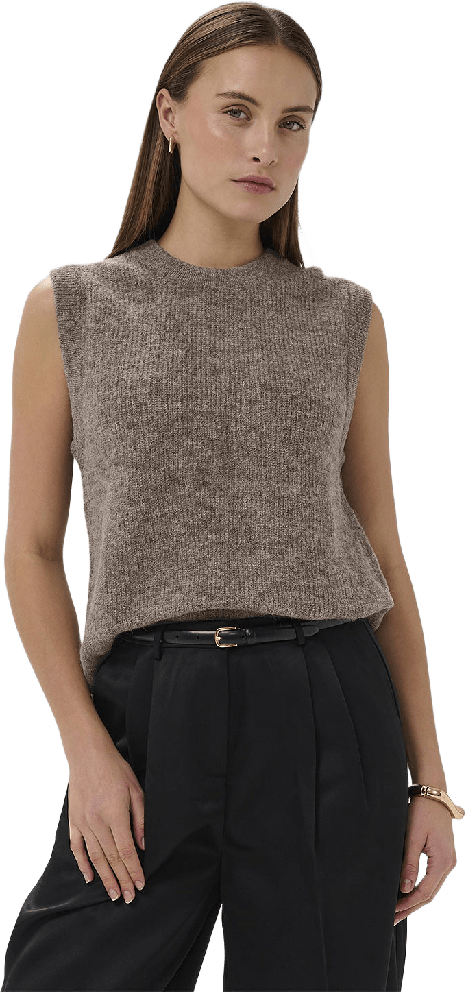 SLElta Petite Vest, från Soaked In Luxury, i färgen Brindle Melange.