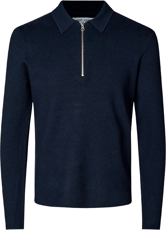 GUNA HALF ZIP 10490, från SAMSOE SAMSOE, i färgen Sky Captain.