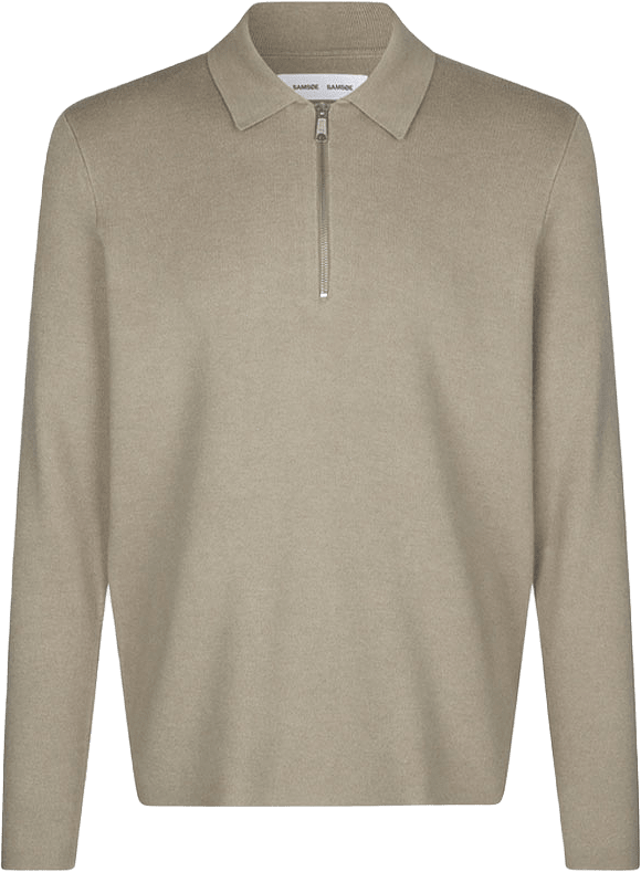 GUNA HALF ZIP 10490, från SAMSOE SAMSOE, i färgen pure cashmere.