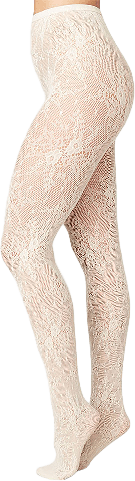 Rosa Lace Tights, från Swedish Stockings, i färgen Ivory.