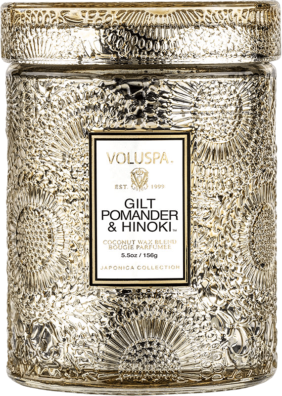 Small Jar Candle Gilt Pomander & Hinoki, från Voluspa.