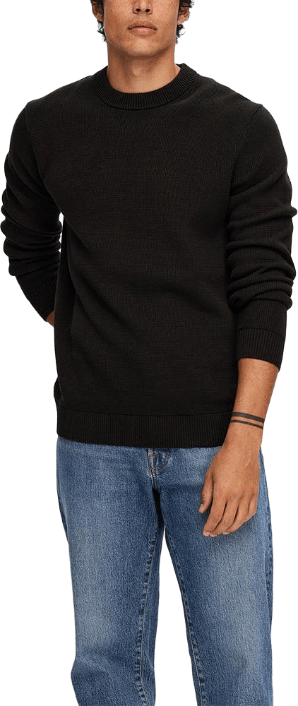 Stickad Tröja DANE, från Selected Homme, i färgen Black.