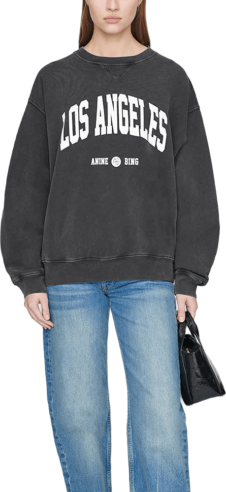 Ramona Sweatshirt Los Angeles, från Anine Bing, i färgen Washed Black.