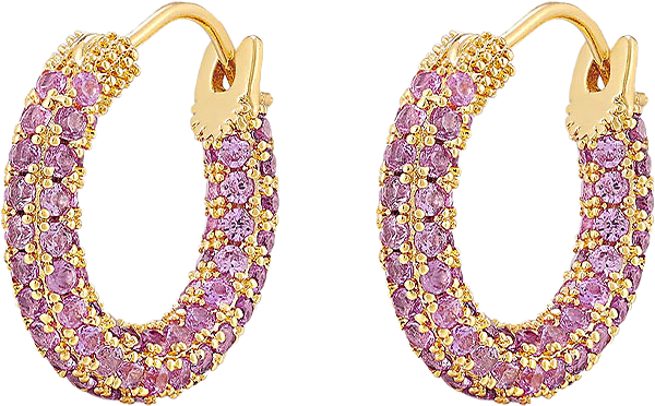 Pave Amalfi Huggies, från LUV AJ, i färgen Pink-gold.