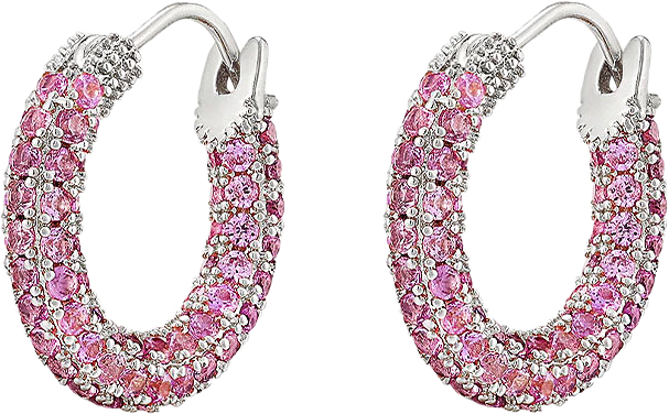 Pave Amalfi Huggies, från LUV AJ, i färgen Pink-silver.