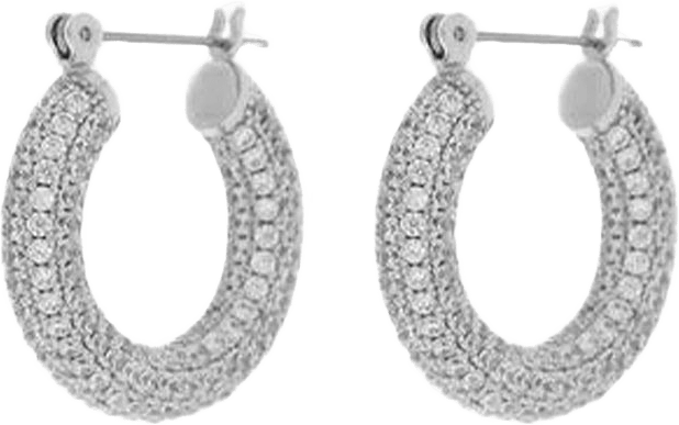 Pave Baby Amalfi Hoops, från LUV AJ, i färgen Silver.
