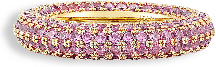 Pave Amalfi Ring - Pink - Gold