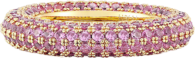 Pave Amalfi Ring - Pink - Gold, från LUV AJ, i färgen Pink-gold.