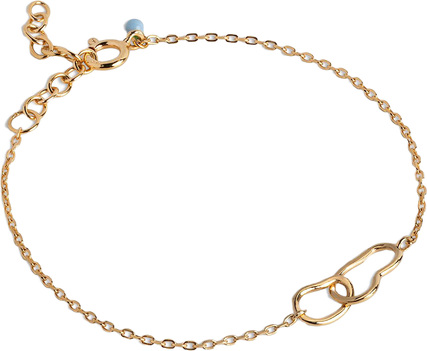 Armband, Organic Double Circle, från ENAMEL Copenhagen, i färgen 925s/Gp.