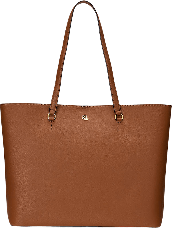 Crosshatch Leather Large Karly Tote, från Lauren Ralph Lauren, i färgen Lauren Tan.
