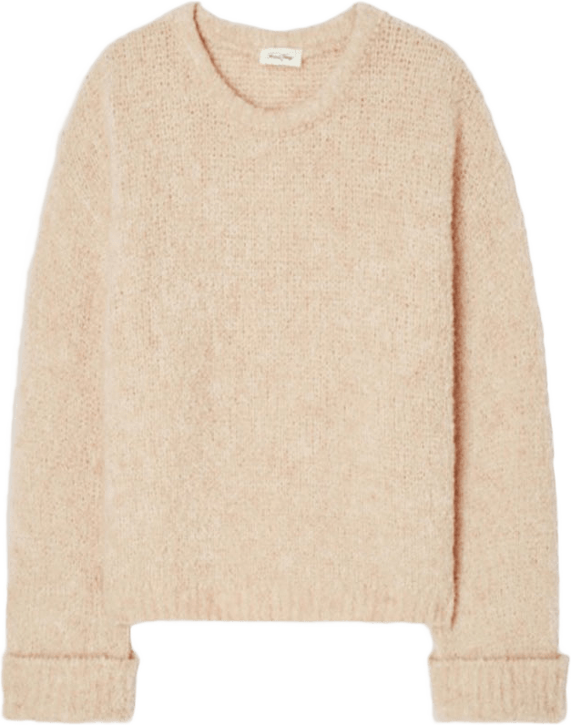 Stickad tröja Zolly, från American Vintage, i färgen Beige Clair Chine.