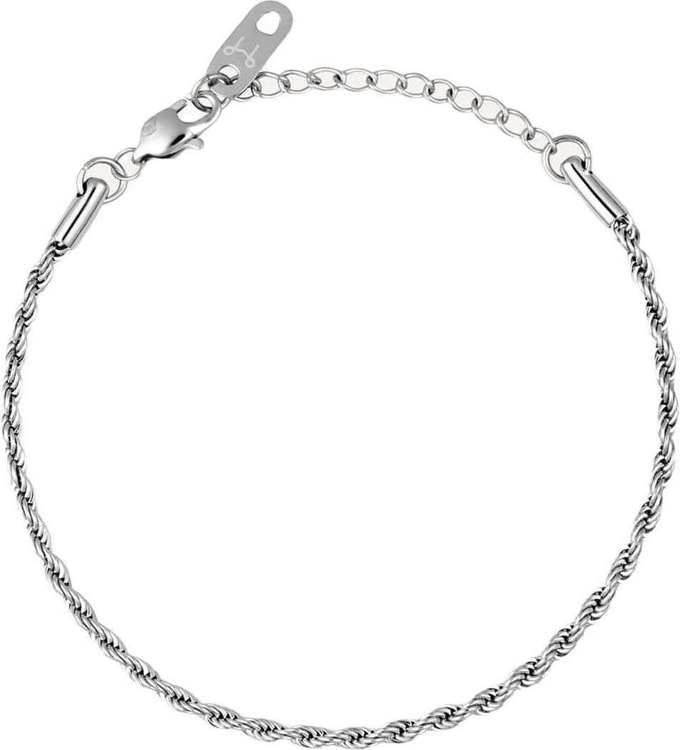 Thin Rope Steel Medium Bracelet, från Mockberg, i färgen Silver.