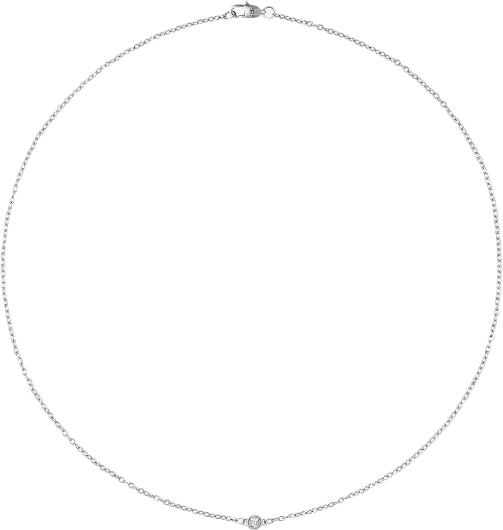 Thin Diamond Steel 400 mm Necklace, från Mockberg, i färgen Silver.