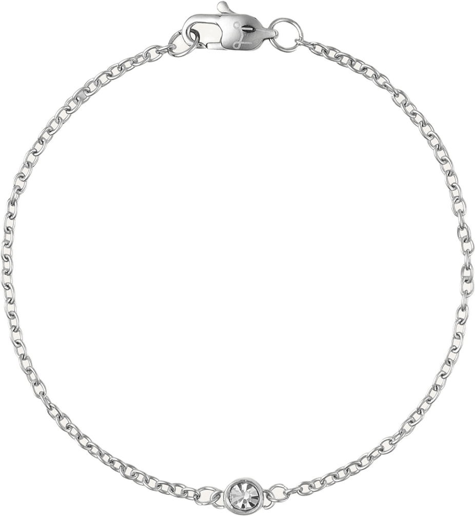 Thin Diamond Steel Medium Bracelet, från Mockberg, i färgen Silver.