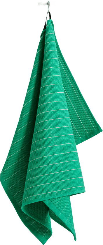 Canteen Kökshandduk, från HAY, i färgen Emeraldpinstripe.